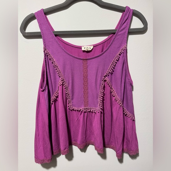 POL Pink Ruffled Sleeveless Tank Top - Picture 2 of 5